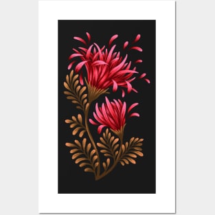 Daisies - Red / Olive / Black Posters and Art